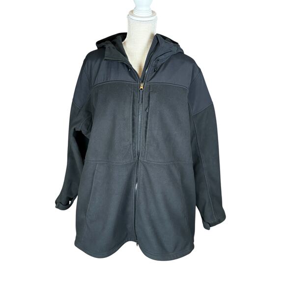 Duluth Trading Co Shoreline Micro Fleece Hooded Jacket Coat Women's 1X Black - Picture 3 of 9